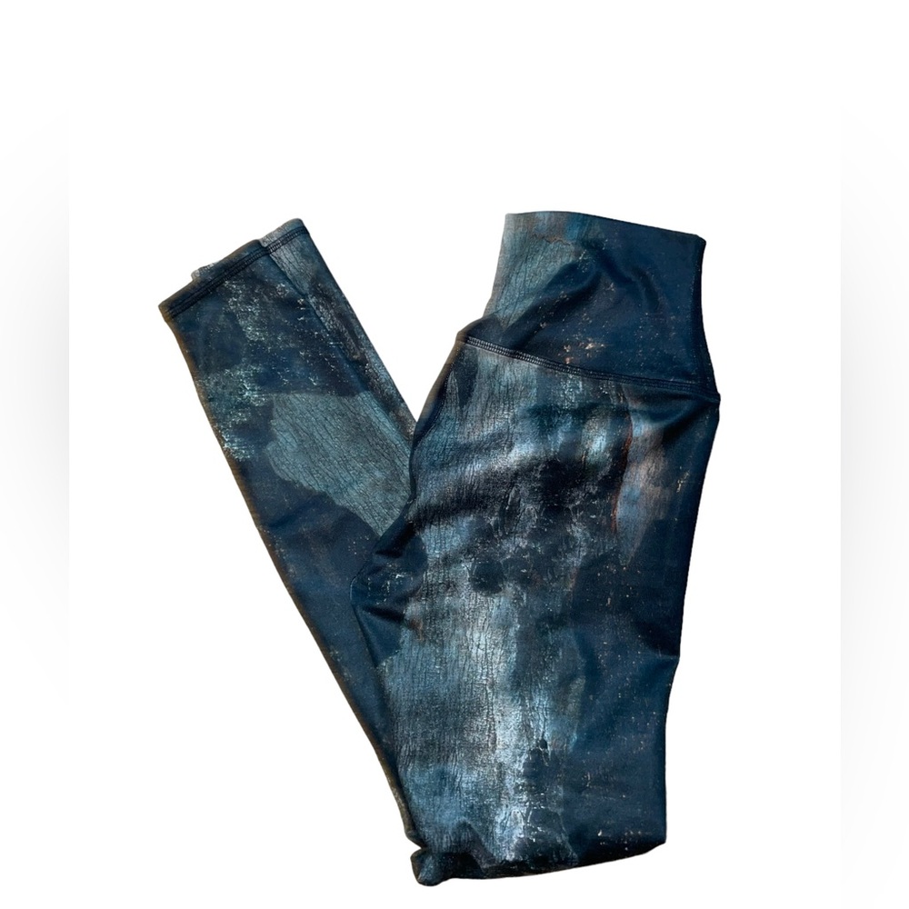 Alo Yoga Sz XS high Rise Leggings Active Athletic Women’s Marble Print EUC
